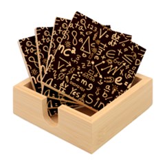 Background Doodles Math Bamboo Coaster Set by Bedest