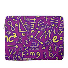 Background Doodles Math 15  Vertical Laptop Sleeve Case With Pocket by Bedest