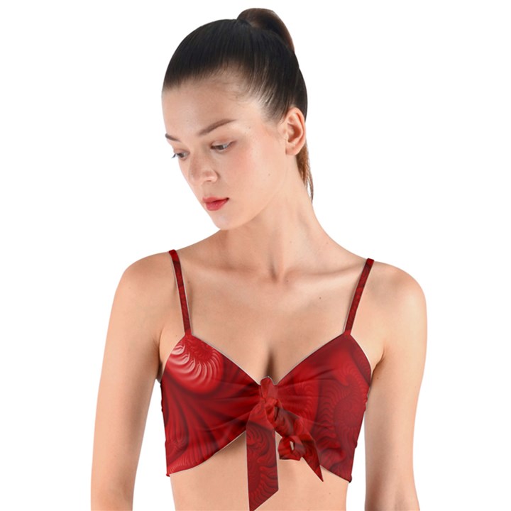 Lachs Kl Rotweissschwarz Kl Woven Tie Front Bralet