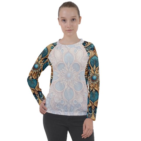 Pattern 1 Muster 7 Women s Long Sleeve Raglan T-shirt by 2607694c