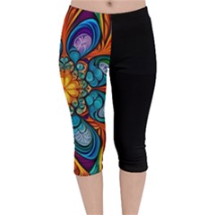 Schwarz Bunt Velvet Capri Leggings  by 2607694c