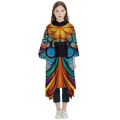 Schwarz Bunt Kids  Hooded Rain Ponchos by 2607694c