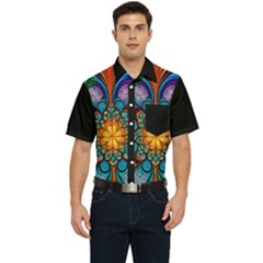 Schwarz Bunt Men s Short Sleeve Pocket Shirt  by 2607694c