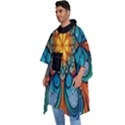 Schwarz bunt Men s Hooded Rain Ponchos View2