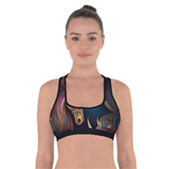 Schwarz Pferde Muster Cross Back Sports Bra by 2607694c