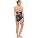 Schwarz pferde muster Scallop Top Cut Out Swimsuit View2