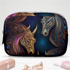 Schwarz Pferde Muster Make Up Pouch (small) by 2607694c