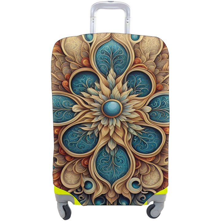 Dunkelbraun Pattern 1 Luggage Cover (Large)