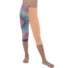 Orange3 Pattern 4 Kids  Lightweight Velour Capri Leggings  by 2607694c