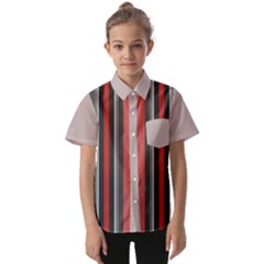 Rosa Grau Streifen Kids  Short Sleeve Shirt by 2607694c