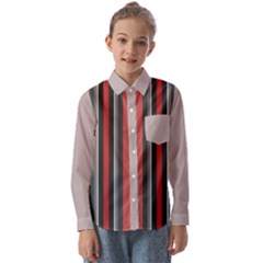 Rosa Grau Streifen Kids  Long Sleeve Shirt by 2607694c