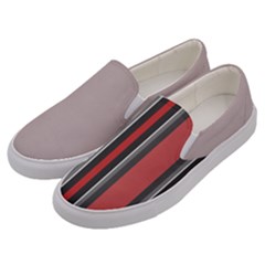 Rosa Grau Streifen Men s Canvas Slip Ons by 2607694c