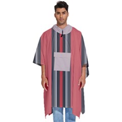 Rosa Grau Streifen Men s Hooded Rain Ponchos by 2607694c