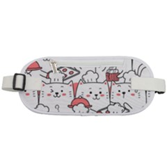 Cute Cat Chef Cooking Seamless Pattern Cartoon Rounded Waist Pouch by Bedest