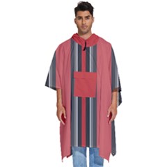 Altrosa Rosa Grau Streifen Men s Hooded Rain Ponchos by 2607694c