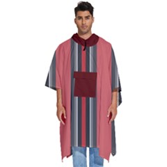 Dunkelrot4 Rosa Grau Streifen Dunkelrot3 Men s Hooded Rain Ponchos by 2607694c