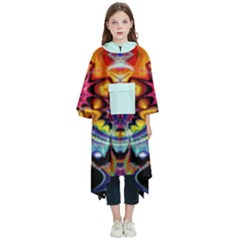 Abstrakte Blume Kids  Hooded Rain Ponchos by 2607694c