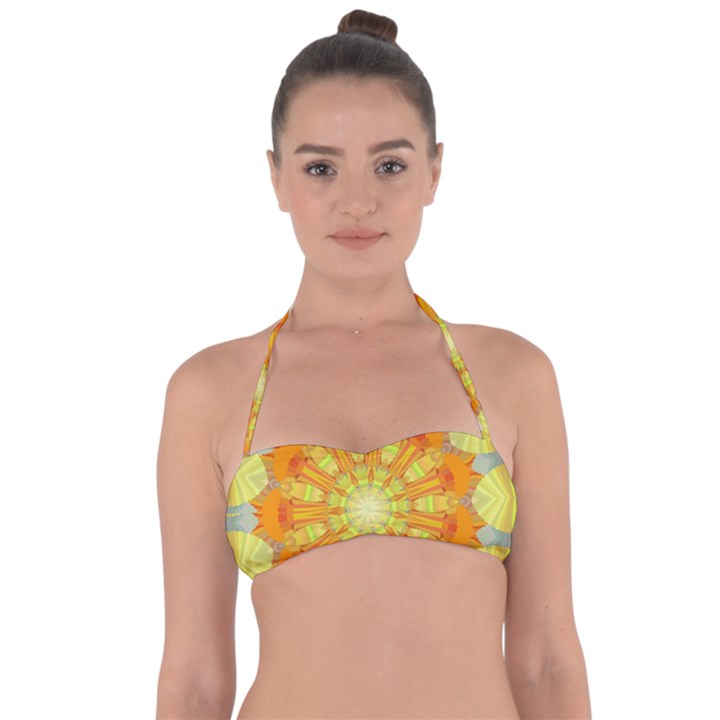 Sunshine-sunny-sun-abstract-yellow - Tie Back Bikini Top