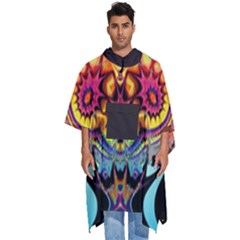 Florales Muster Men s Hooded Rain Ponchos by 2607694c