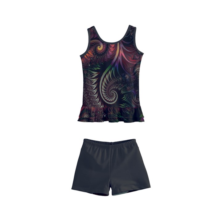 Fractal 1 Kids  Boyleg Swimsuit