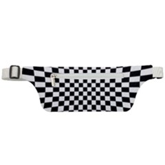 Illusion Checkerboard Black And White Pattern Active Waist Bag by Ravend