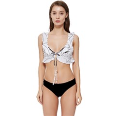 Spider Web Low Cut Ruffle Edge Bikini Top by Azkajaya