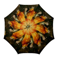 Yellow Butterfly Flower Golf Umbrellas by Azkajaya