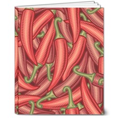 Seamless-chili-pepper-pattern 8  X 10  Softcover Notebook by Ket1n9