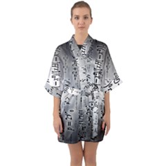 Science Formulas Half Sleeve Satin Kimono  by Ket1n9