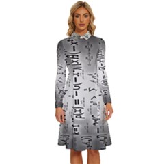 Science Formulas Long Sleeve Shirt Collar A-line Dress by Ket1n9