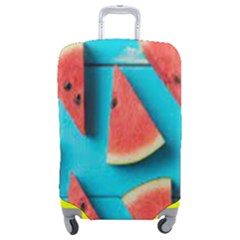 Watermelon Blue Background Luggage Cover (medium) by Azkajaya