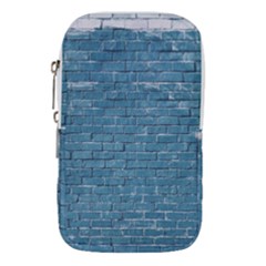 White And Blue Brick Wall Waist Pouch (small) by Azkajaya