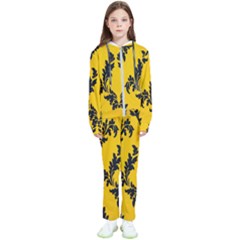 Yellow Regal Filagree Pattern Kids  Tracksuit by Azkajaya