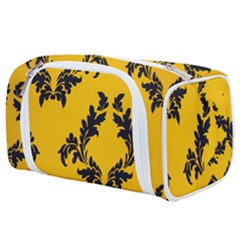 Yellow Regal Filagree Pattern Toiletries Pouch by Azkajaya