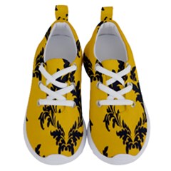 Yellow Regal Filagree Pattern Running Shoes by Azkajaya