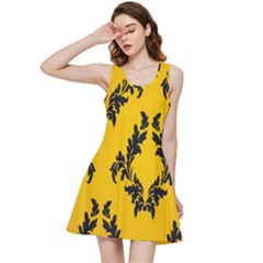 Yellow Regal Filagree Pattern Inside Out Racerback Dress by Azkajaya