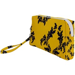 Yellow Regal Filagree Pattern Wristlet Pouch Bag (small) by Azkajaya