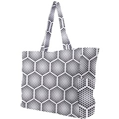 Halftone Tech Hexagons Seamless Pattern Simple Shoulder Bag by Ket1n9