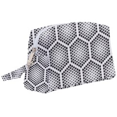 Halftone Tech Hexagons Seamless Pattern Wristlet Pouch Bag (large) by Ket1n9