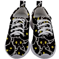 Cat Pattern Pet Drawing Eyes Kids Athletic Shoes by Loisa77