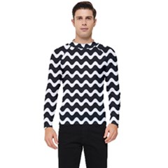 Wave Pattern Wavy Halftone Men s Long Sleeve Rash Guard by Loisa77