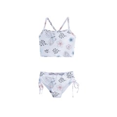 Butterflies Cute Flower Pastel Pattern Girls  Tankini Swimsuit by Loisa77