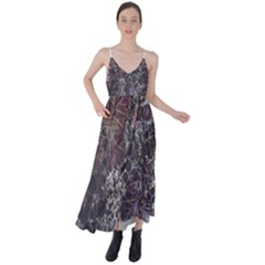 Grapevine Symphony Print Pattern Bk Tie Back Maxi Dress by dflcprintsclothing