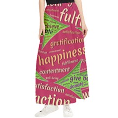 Fulfillment Satisfaction Happiness Maxi Chiffon Skirt by Paksenen