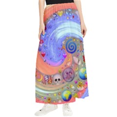 Swirl Vortex Emoji Cyclone Motion Maxi Chiffon Skirt by Paksenen