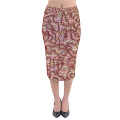 Mind Brain Thought Mental Velvet Midi Pencil Skirt by Paksenen