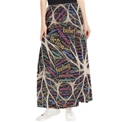 Mental Human Experience Mindset Pattern Maxi Chiffon Skirt by Paksenen