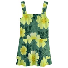 Bloom Flowering Yellow Blade Green Kids  Layered Skirt Swimsuit by Loisa77