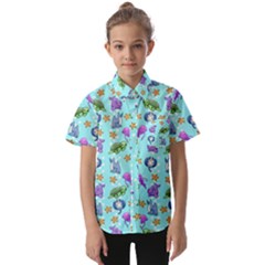 Sea Ocean Sealife Turtle Jellyfish Kids  Short Sleeve Shirt by Loisa77