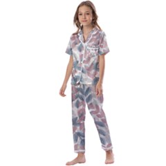 Leaves Pattern Background Nature Kids  Satin Short Sleeve Pajamas Set by Loisa77